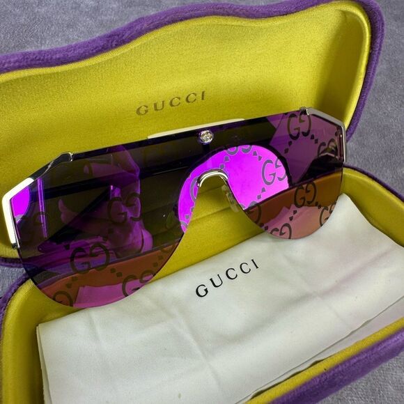 Gucci Women's 63mm Pilot Logo Gradient Sunglasses - Pink GG0584s - Picture 13 of 15